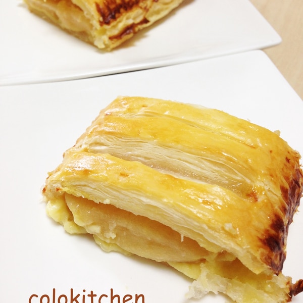 薄切りリンゴで素早くアップルカスタードパイ