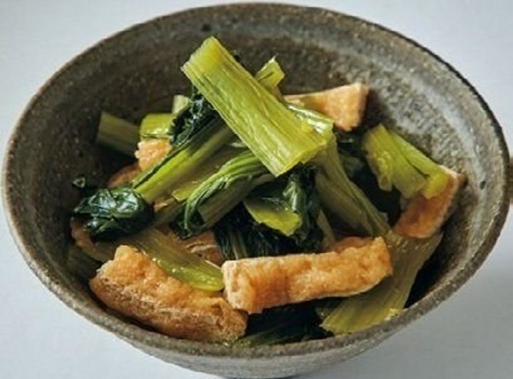 時短！レンジ de 小松菜と油揚げの煮びたし