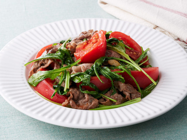 牛肉とオクラのトマトみそ炒め