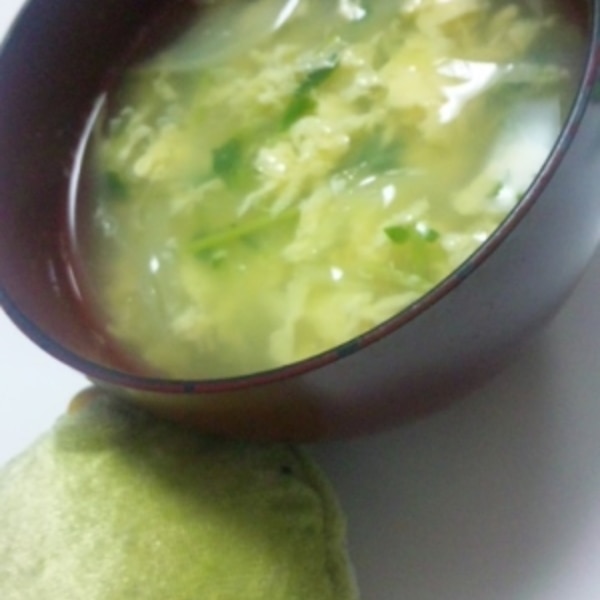 豆苗たまごスープ