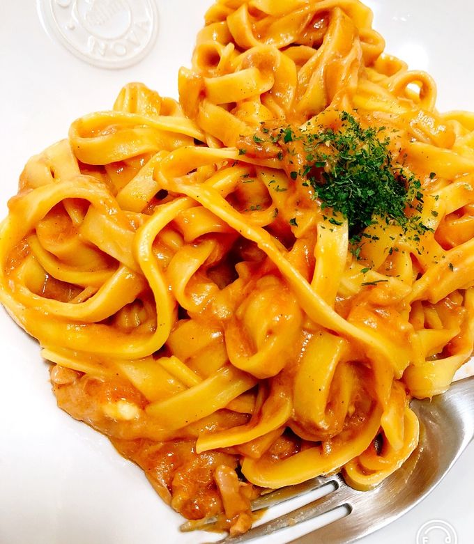 ワンパン🍳海老のトマトクリームパスタ