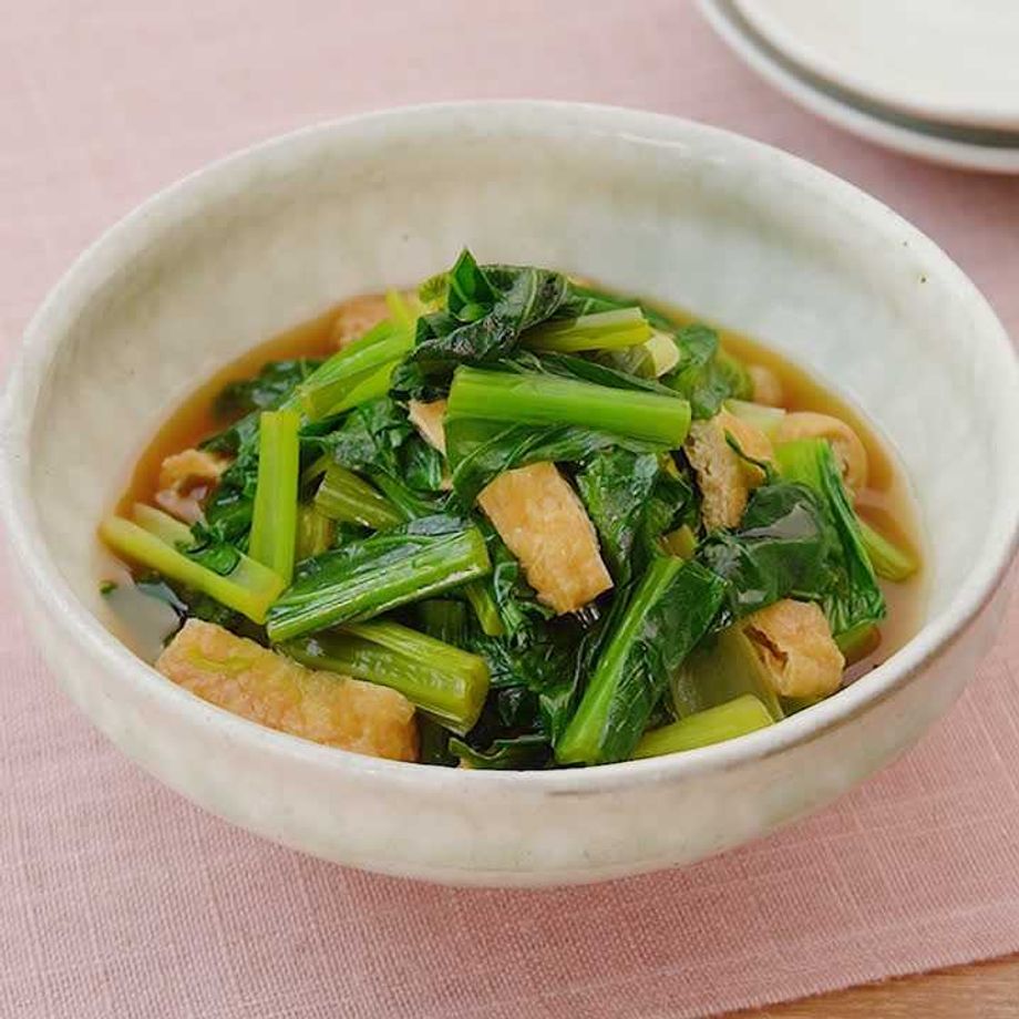 レンジde簡単♡小松菜と揚げの煮浸し