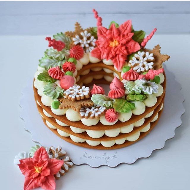 セミオーダー フラワーナンバーケーキ ~open heart~フラワーケーキデザイン abricot_coroアブリコロ