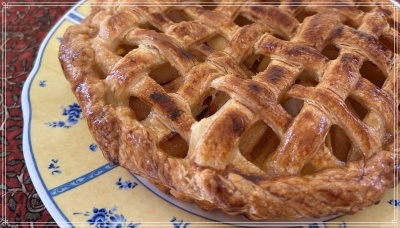 レンジで簡単りんごカスタードパイ