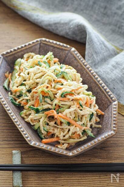 新たまねぎと月見とんかつ、長芋のマヨサラeフレンズ ぱくぱく献立くん