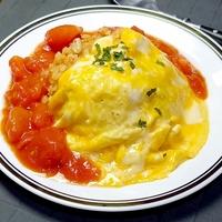 きのこのボロネーゼオムライス きのこ×トマト缶で絶品♪