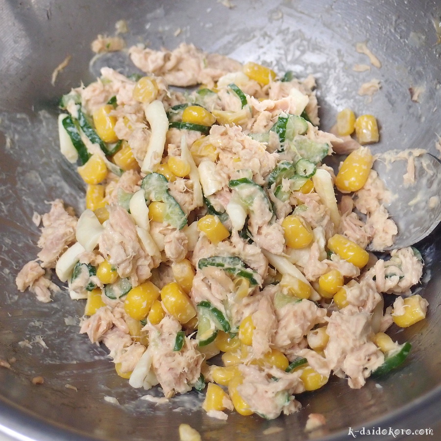 ホットケーキミックスでツナマヨコーンパン