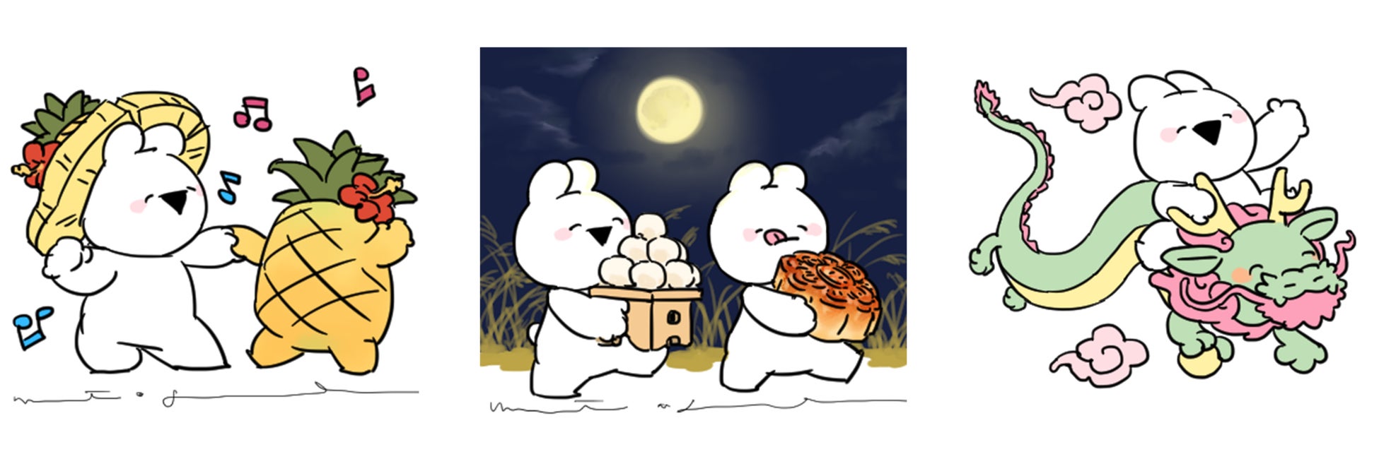 ちいかわ ご当地限定招福フィギュア台湾版ハチワレうさぎ 縁起フィギュア3点セット