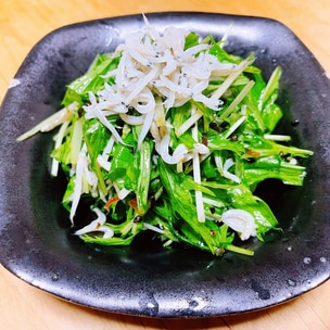 2行レシピ・水菜とちくわの梅マヨ和え