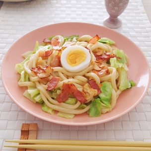 白菜とツナのとろとろ卵とじうどんのレシピ