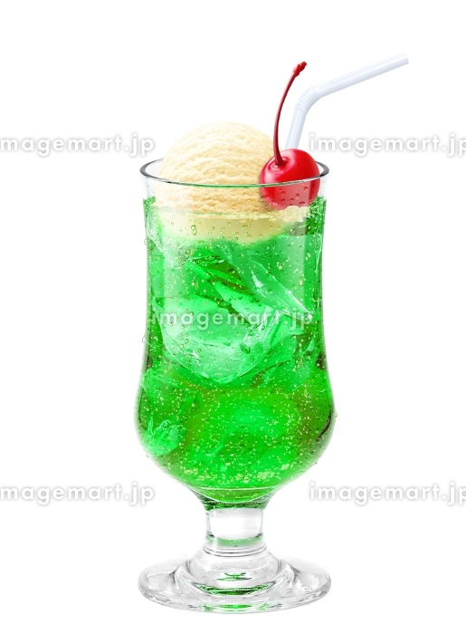 クリームソーダ メロンソーダ イラスト アート レトロ