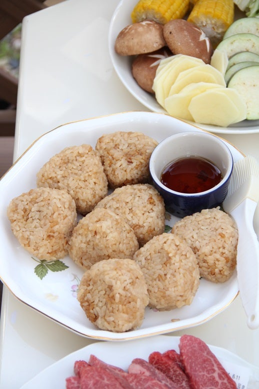 バーベキュー☆焼肉のたれで焼きおにぎり