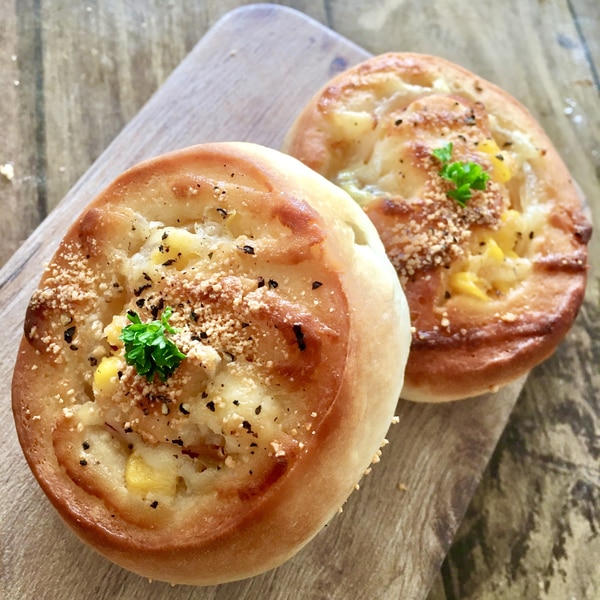 4 8土手作り惣菜パン ベーコンチーズロールとシナモンロールeriko *作り置きおかずで毎日ごはん*