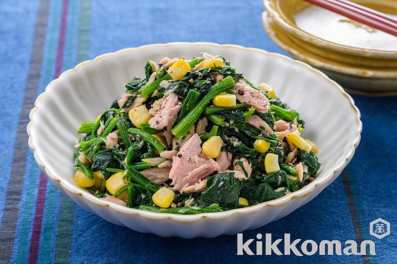 あと1品♪栄養満点♡ ほうれん草の和風ツナコーンサラダ