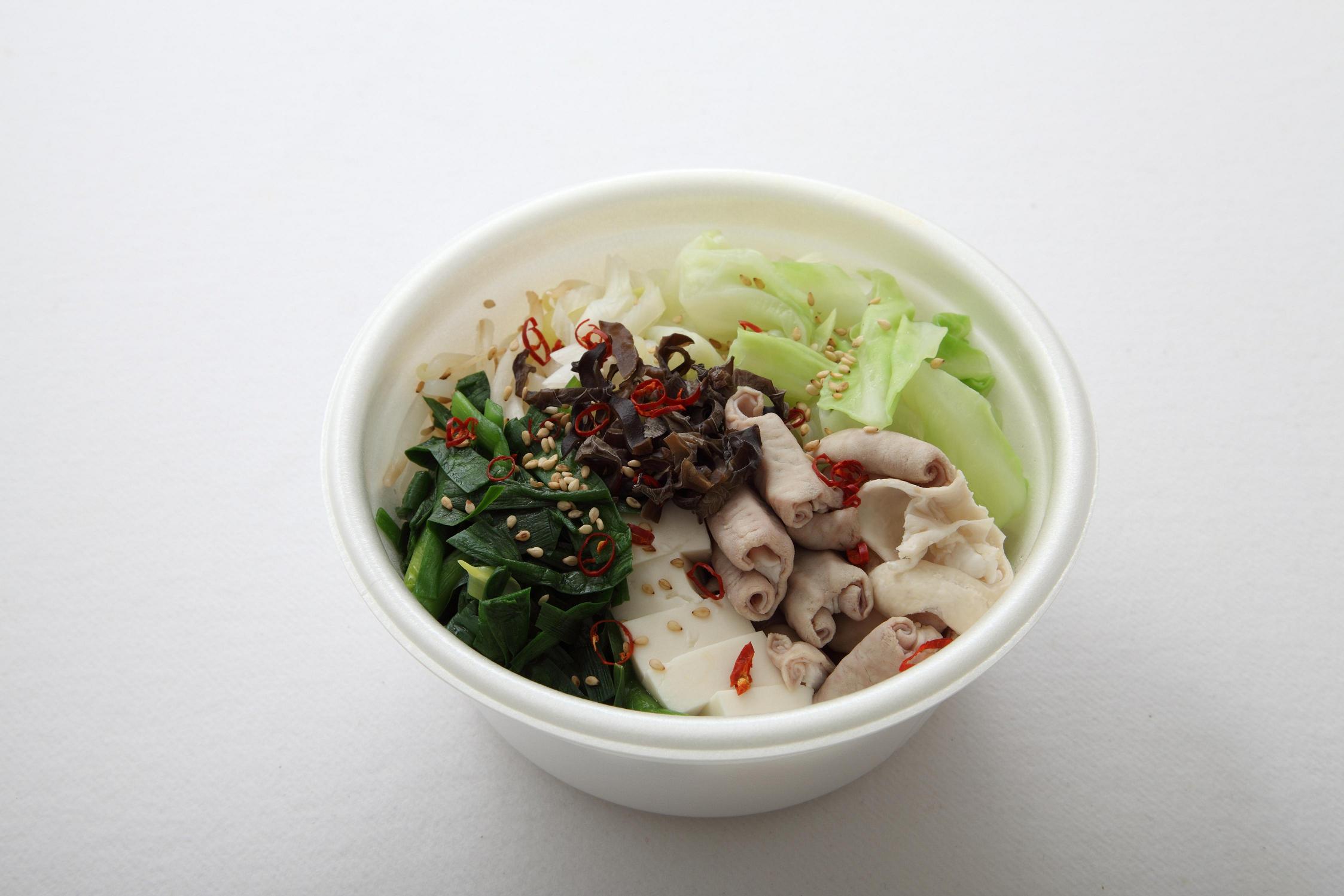 とんこつ味噌のもつスープ れんじアップ