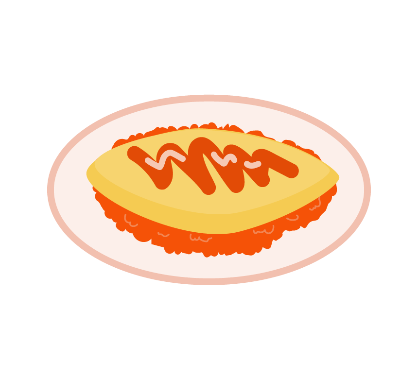 オムライス ケチャップで描いた犬 イラスト - No: 1115894無料イラスト・フリー素材なら「イラストAC」