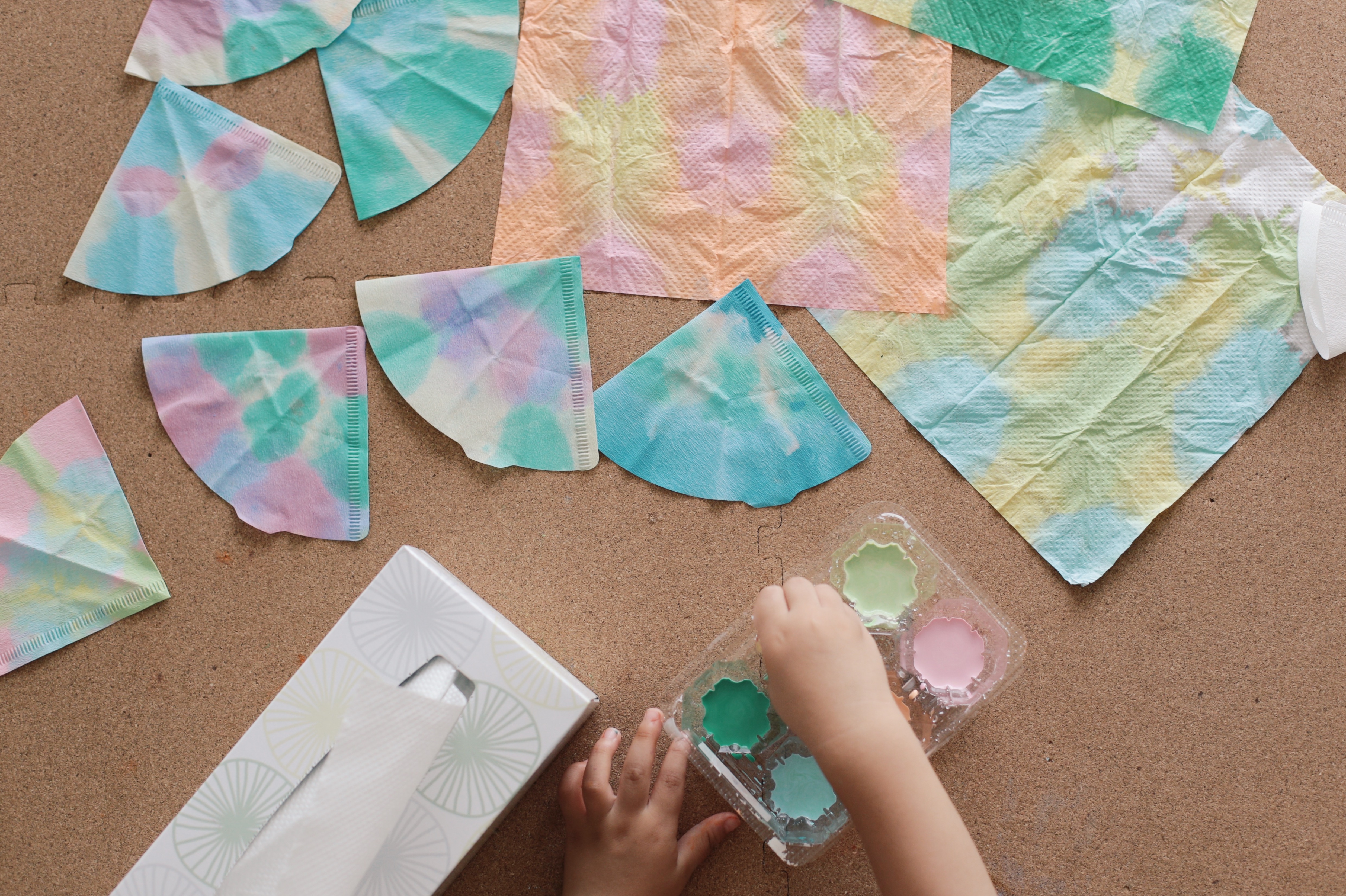 工作 コーヒーフィルターで、きれいな秋の木の葉を作ろう保育士を応援する情報サイト 保育と暮らしをすこやかに ほいくらし