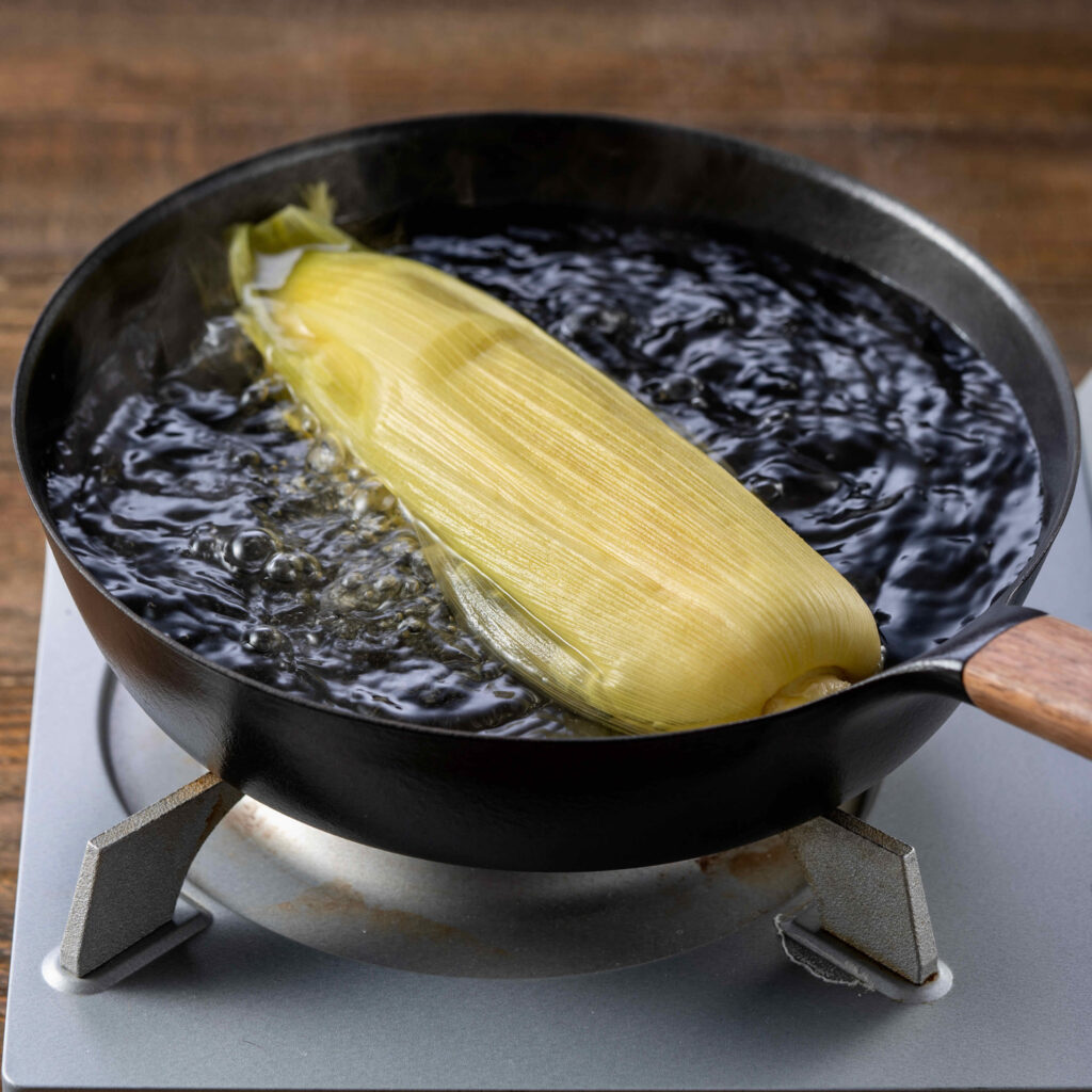 鍋より簡単 フライパンでゆでとうもろこし つくおき