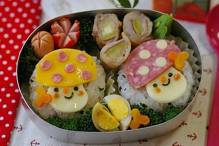 簡単キャラ弁☆スーパーキノコ マリオ のお弁当♪
