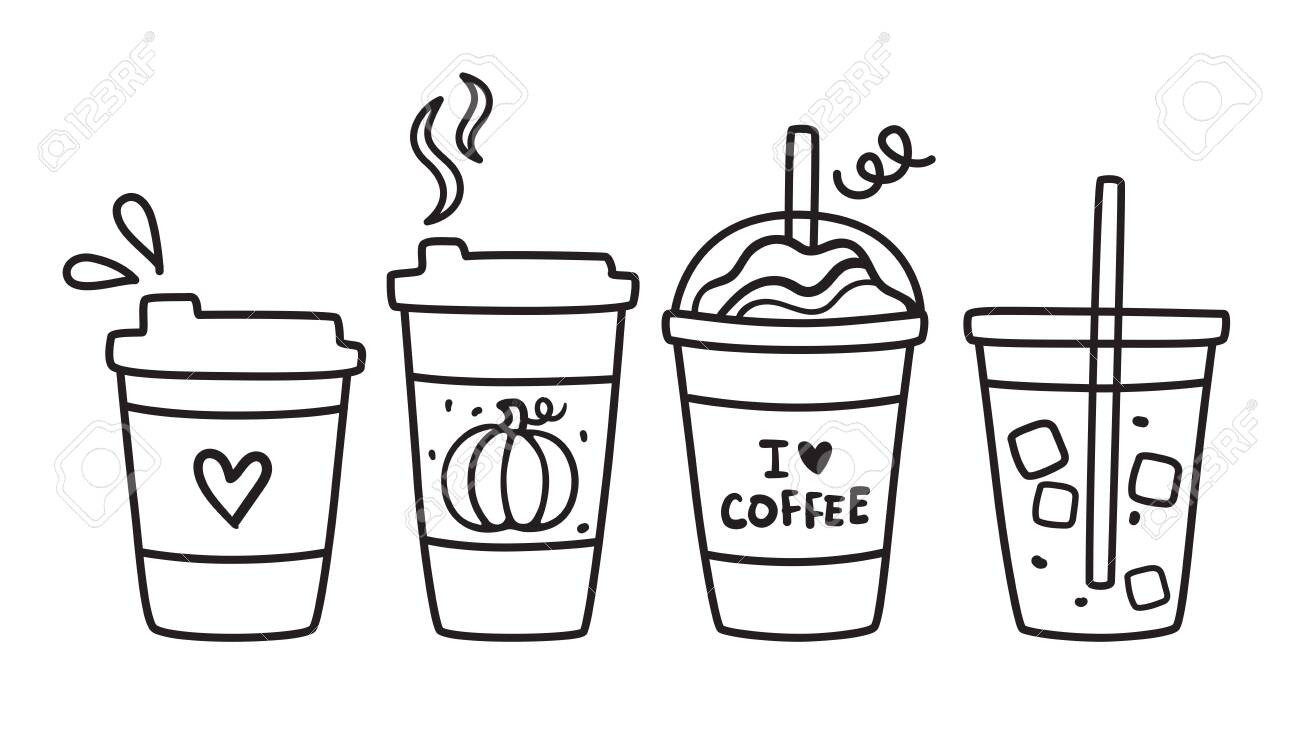 テイクアウトのアイスコーヒーのかわいい手書き風イラストのイラスト素材87314813- PIXTA