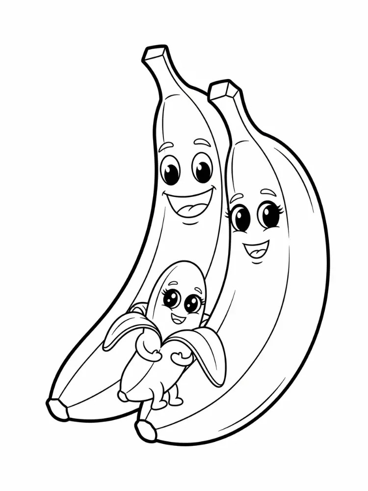 バナナぬりえベクトル アートイラスト画像とPNGフリー素材透過の無料ダウンロード - Pngtree