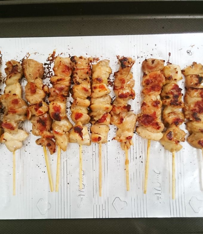 ホットプレートで串なしやきとり