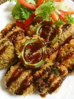 暫定レシピ:茄子の肉詰めフライ。 : 三度のメシ