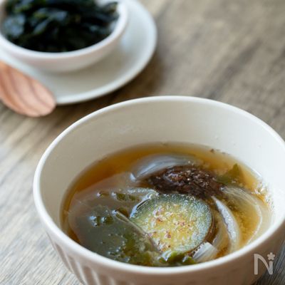 茄子が美味しい！★茄子と豆腐のほっこり味噌汁★