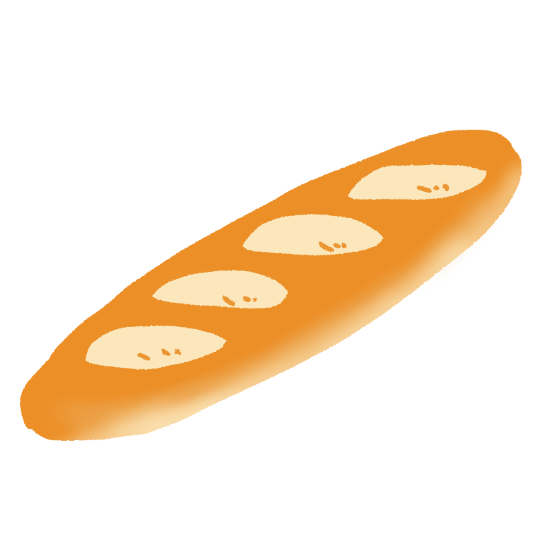 色塗りできる食パン 断面 のイラストぬれよん-ぬれるフリーイラスト