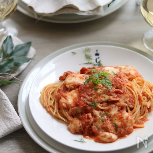 ツナとトマトジュースでボローニャ風パスタ