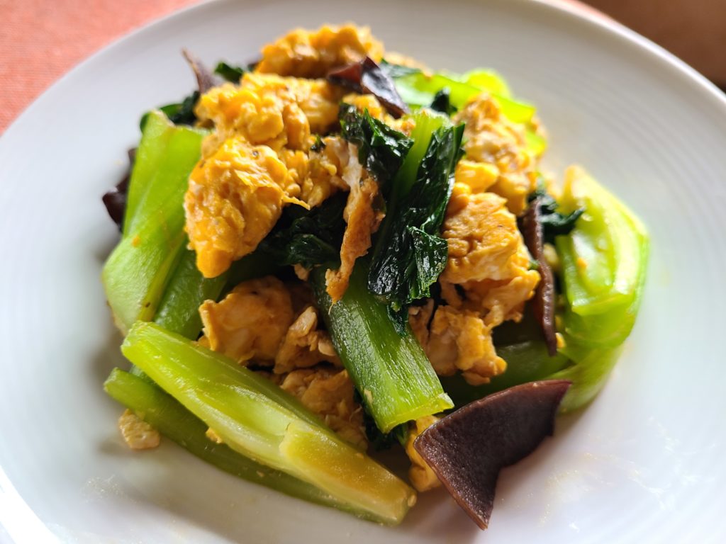 ちんげん菜と豚肉たまごの中華風炒め