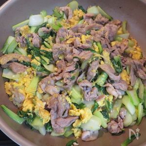 余ったもやしと青梗菜で中華丼