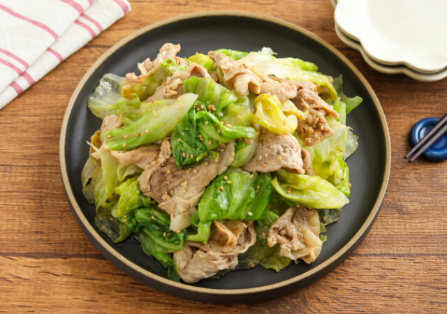 豚バラレタス巻きのレンジ蒸し
