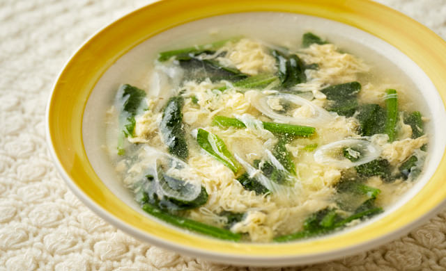 もやしとほうれん草の中華スープ♪