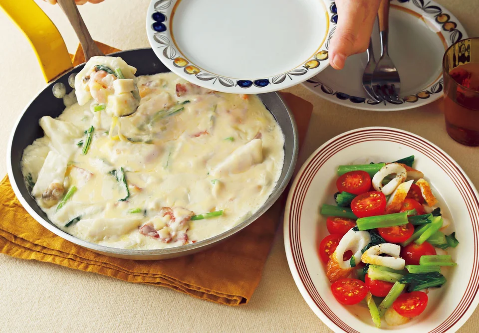 献立 シーフードグラタンと、マスカルポーネロールと、みるくプリンなど。～美味しいもの＋美味しいもの＝絶妙にまずい～ : るぅのおいしいうちごはんPowered by ライブドアブログ