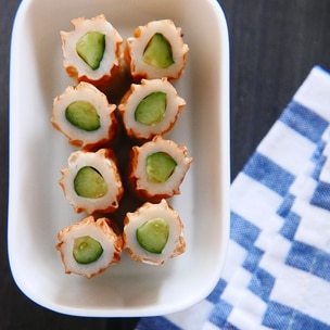 お弁当を華やかに♪簡単ハムきゅうり巻き☆