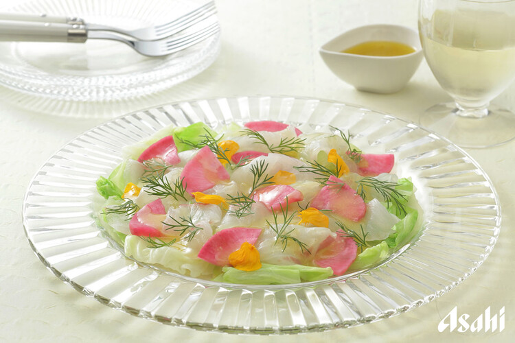 基本の鯛カルパッチョ 簡単で絶品 玉ねぎマリネも美味しい