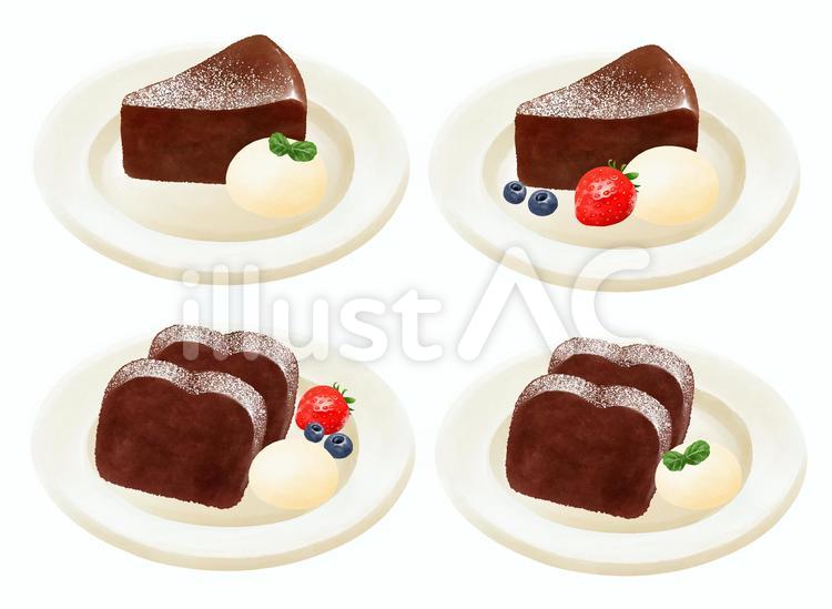 無料・商用利用OKのベクター素材 ガトーショコラのイラストベクターシェルフ
