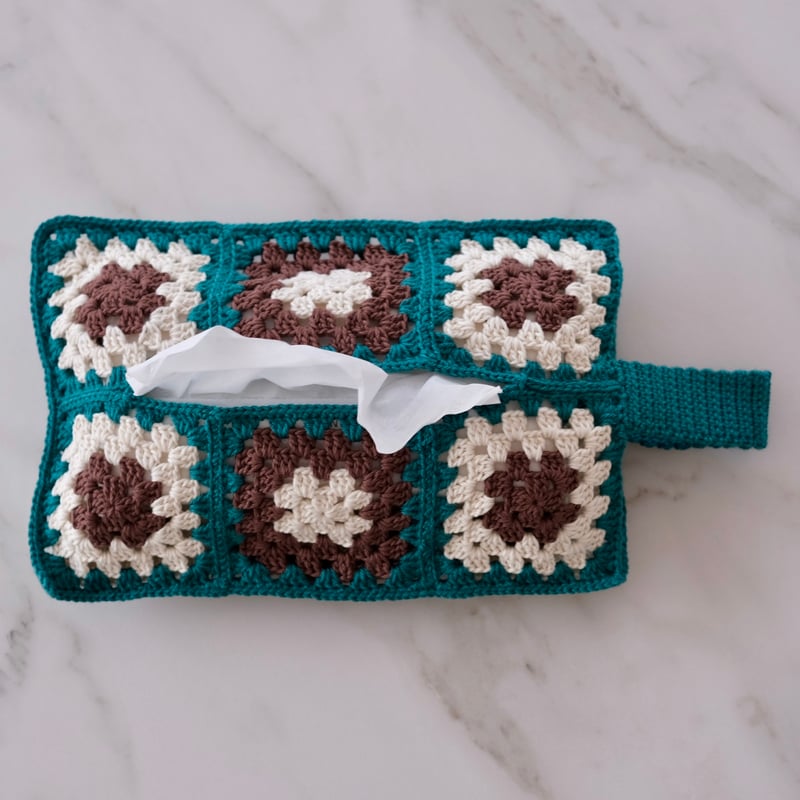 ボックスティッシュケース☆オーダー受け付けます！ 編み物 ティッシュカバーのおしゃれなアレンジ・飾り方の