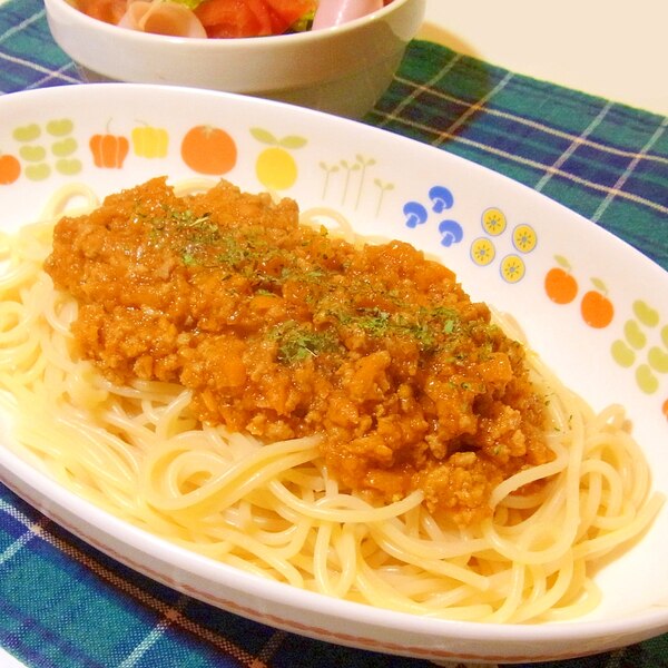 しめじ入り！トマトジュースで作る！ミートソーススパゲッティのレシピ