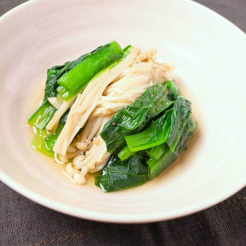 小松菜としめじの白だしおひたし★減塩・低カリ志向