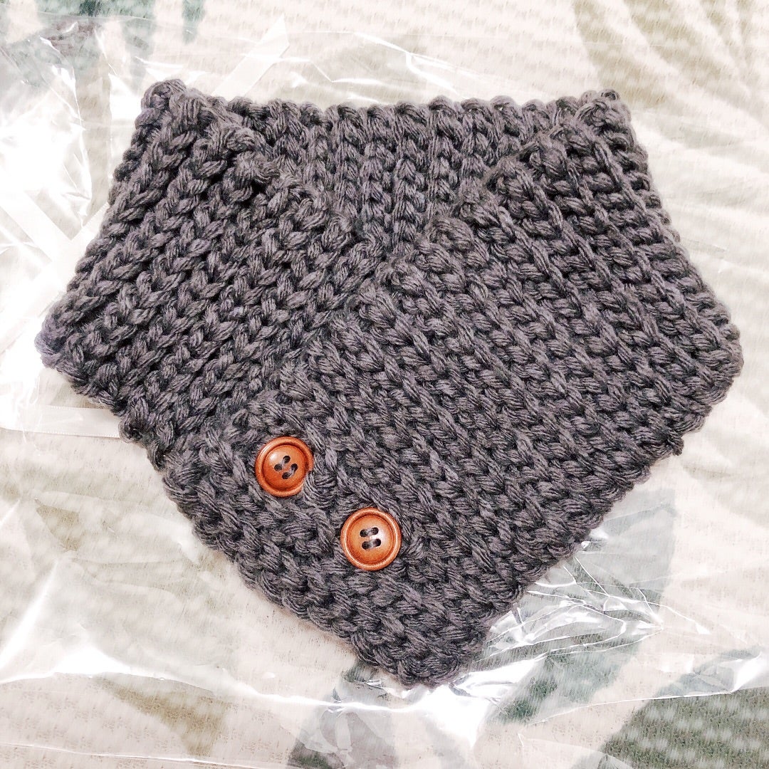 ダウンロード版編み図 地模様の襟付きネックウォーマーかぎ針編み雑貨の編み図 ATELI