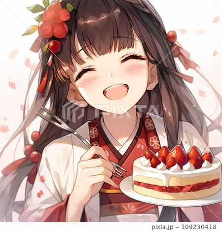 ケーキを持っている怖くないトラの無料 フリー イラストかわいい手描きの無料素材「てがきっず」保育園・小学校・介護施設にぴったりのフリー素材イラスト