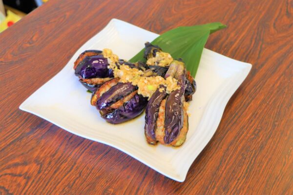 茄子の肉詰めフライ