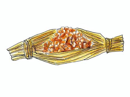 パッケージされた三個パックの納豆のイラストのイラスト素材72185046- PIXTA