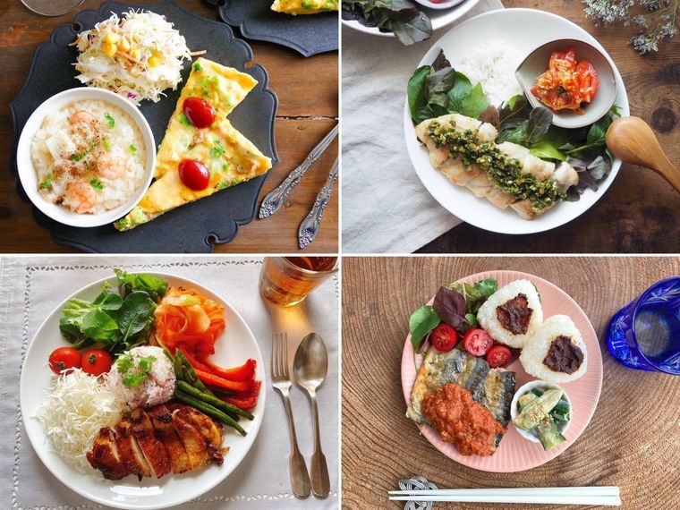 朝ごはん和食プレートレシピと盛り付け動画 - 和食献立ワンプレート 新品2点セット