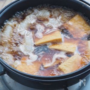 こんにゃくと厚揚げ こってり♡甘辛すき焼き風