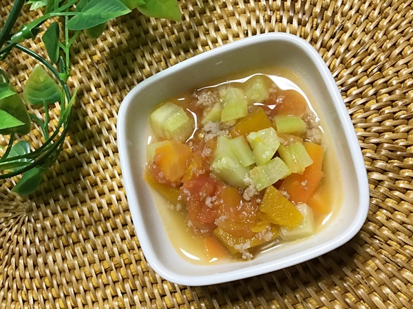 離乳食後期 ズッキーニとひき肉のはさみ焼き