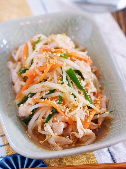 豚肉ともやしの中華風炒め