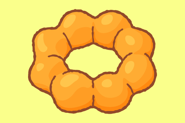 パープルドーナツイラストのフリー素材イラストイメージ